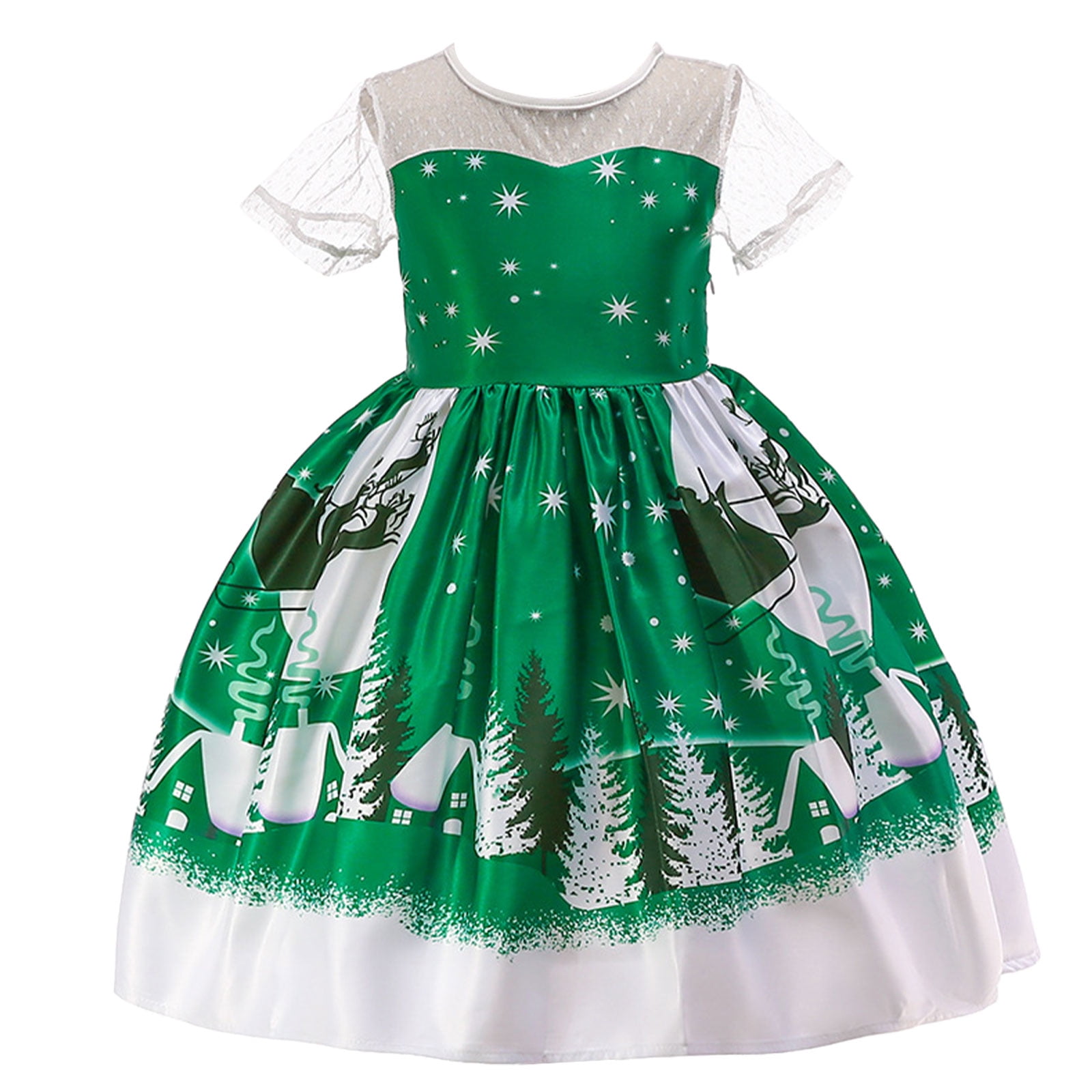 rainbow christmas dress Girls Christmas Dress 18 Months Character Lonng Sleeve Princess Rainbow Tunic Girls Dress Casual Clothes Large