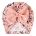 thumbnail image 1 of LNMQLPDBS Newborn Beanie Cap Top Bowknot Head Wrap Infant Toddlers Soft Floral Printed Hat Baby Turban Hats Baby Caps 0-6 Months Hospital Caps Beanies Bonnets for Girls Infants, 1 of 2