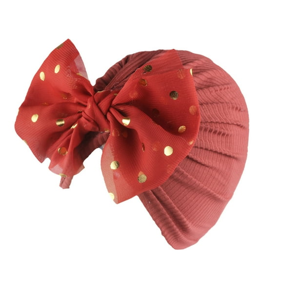 LNMQLPDBS Newborn Hats for Baby Girls Boys Toddler Kids Head Wrap with Big Bow Knotted Headwrap Cap Newborn Baby Hospital Hat Newborn Gifts Soft Infant Beanie for Spring Summer Red 0-3 years