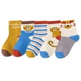 thumbnail image 1 of LNMQLPDBS Newborn Socks Unisex Baby Crew Socks 5 Packs Soft Non-Slip Shorty Socks Plaid Color Block Cartoon Letters Striped Breathable Floor Socks Baby Boy Gifts for Baby Shower AG 9-13 Years, 1 of 9