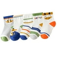 thumbnail image 1 of LNMQLPDBS Newborn Socks Unisex Baby Crew Socks 5 Packs Soft Non-Slip Shorty Socks Plaid Color Block Cartoon Letters Striped Breathable Floor Socks Baby Boy Gifts for Baby Shower AC 6-8 Years, 1 of 9