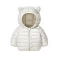 thumbnail image 1 of LNMQLPDBS Quilted Jacket Baby Snowsuit 0-3 Months Bear Hoodie with Ears Boys Sherpa Hoodies 3t Clothes Girls 24 Month Boy Clothes Winter Fall Clothes, White 4-5 Years, 1 of 4
