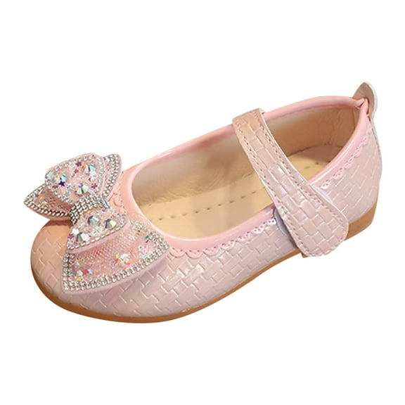 LNMQLPDBS Shoes for Girls Shiny Bow Decoration Fashion Summer Children Sandals Casual Flat Bottom Non-Slip Lightweight Dress Dance Shoes Toddler Size 7 Shoes Girls Princess Shoes Pink 12-15 Months