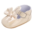 thumbnail image 1 of LNMQLPDBS Shoes for Toddler Girls Closed Toe Ruffle Edge Princess Shoes with Bowknot Girls Sandals Size 2 Cute Girls Dress Sandals Non-Slip First Walking Sneakers Girls Dressy Shoes for Spring Summer, 1 of 7