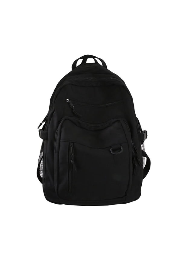 Student Large Capacity Cargo Backpack Solid Color Multi Layer Pocket Schoolbag