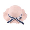 thumbnail image 1 of LNMQLPDBS Summer Straw Hat for Girls Ruffle Large Wide Brim Sunflower Beach Hat Cute Summer Fancy Hat Toddler Girl Gifts Sun Hat with Flower for Party Beach and Vacation, 1 of 4