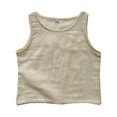 thumbnail image 1 of LNMQLPDBS Summer Tank Tops Standard Straps Solid Color Crewneck Sleeveless Stylish Tops Kids Tank Tops for Girls Cute 2 Year Old Boy Clothes Beach Clothes Unisex Baby Clothes Beige 5-6 Years, 1 of 4