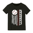 thumbnail image 1 of LNMQLPDBS Summer Tops Boys Baseball Graphic Letters Printed Short Sleeve Blouse Girls Pullover Crewneck Soft Sport T-Shirts Toddler to Big Kid Black 8-10 Years, 1 of 5
