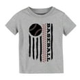 thumbnail image 1 of LNMQLPDBS Summer Tops Boys Baseball Graphic Letters Printed Short Sleeve Blouse Girls Pullover Crewneck Soft Sport T-Shirts Toddler to Big Kid Grey 8-10 Years, 1 of 5