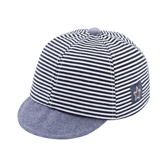 LNMQLPDBS Sun Hat for Baby Color Block Striped Adjustable Closure Baseball Cap for Kids Toddler Hat Spring Summer Autumn Vacation Boys Trucker Hats for Kids Ages 4-8 Sun Visor Caps Navy One Size