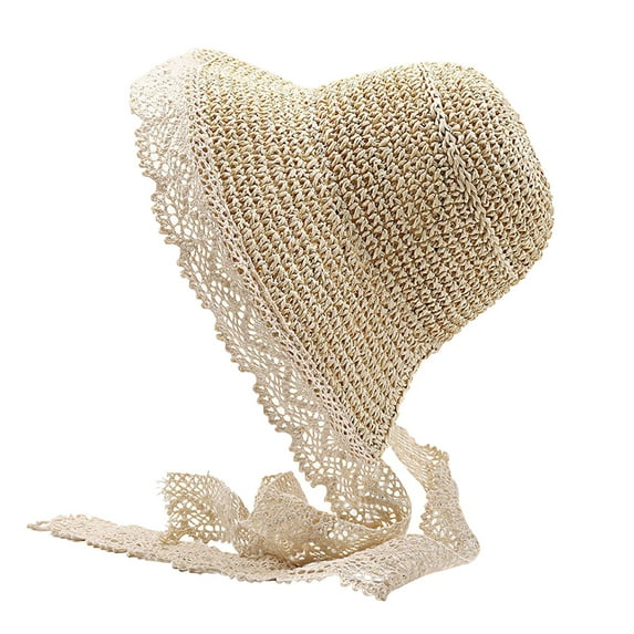 LNMQLPDBS Sun Hat for Baby Cute Bowknot Lace Brim Floppy Cap Beach Hats for Kids 3 Year Old Girl Gifts Baby Hats 6-12 Months Straw Hat for Summer Party Vacation D One Size