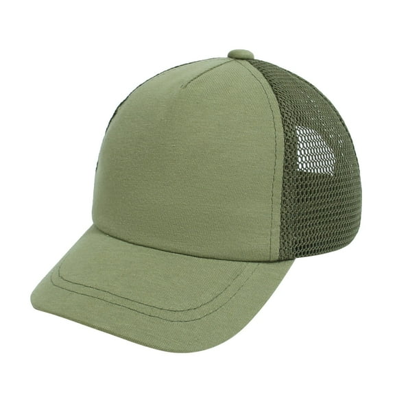 LNMQLPDBS Sun Hats for Kids Baseball Cap Washed Cotton with Mesh for Kids Adjustable Golf Toddler Color Block Hat for Boys & Girls for School Holiday and Daily Sun Protection Army Green 0-1 Years