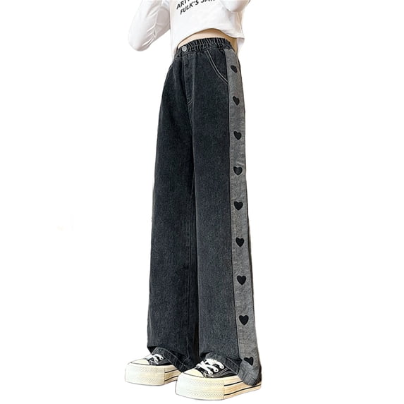 LNMQLPDBS Sweatpants Girls 10-12 Black Sweat Pants Open Leg Sweatpants High Waisted Baggy Jeans Sweatpants for Girls 14-16 Girls Size 18/20 Clothes