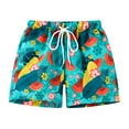 thumbnail image 1 of LNMQLPDBS Swim Trunks Boys Surfing Board Shorts Drawstring Elastic Waist Toddler Boys Beach Swim Boards Shorts Bathing Suits for Kids Toddler Summer Swimwear Boys Swim Shorts Green 7-8 Years, 1 of 3