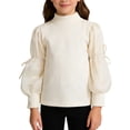 thumbnail image 1 of LNMQLPDBS Teen Girl Tops Girls White Blouse Size 10-12 Girls Tops Size 14-16 Long Sleeve Shirts for Toddler Girls Cute Shirts Y2k Button Down Shirt, Beige 12-18 Months, 1 of 9