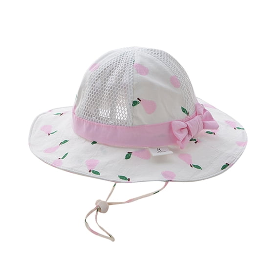 LNMQLPDBS Toddler Baby Girl Hats Cartoon Strawberry Printed Infant Hat Summer Sun Hat Breathable Wide Brim Caps Fisherman Hat Newborn Gift Sunscreen Sun Hat