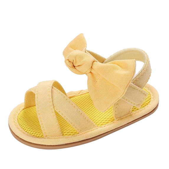 LNMQLPDBS Toddler Baby Girls Sandals Summer Beach Flat Shoes Princess Shoes with Bowknot Soft Sole Toddler Cute Princess Dress Sandals Open-Toe Casual Outdoor Lightweight Walkers Shoes