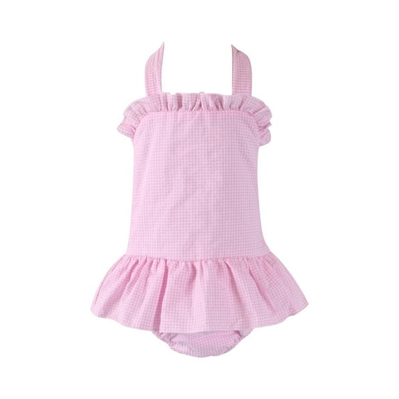 LNMQLPDBS Toddler Bathing Suit Girls Ruffle Trim One Piece Bathing Suit Beach Swimwear Baby Girl Swimsuit 6-9 Months Beach Sport Bikini Set for Swimming Pool Toddler Gift for Girl Summer Beachwear