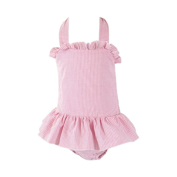 LNMQLPDBS Toddler Bathing Suit Girls Ruffle Trim One Piece Bathing Suit Beach Swimwear Baby Girl Swimsuit 6-9 Months Beach Sport Bikini Set for Swimming Pool Toddler Gift for Girl Summer Beachwear
