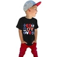 thumbnail image 1 of LNMQLPDBS Toddler Boy American Flag Shirt Red White and Blue Letters Pattern Printed Short Sleeve Tshirts for Independents' Day Baby Boy Gifts Summer Tops for Everyday Black 12-18 Months, 1 of 4