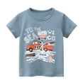 thumbnail image 1 of LNMQLPDBS Toddler Boy Clothes Cute Letters Pattern Printed Short Sleeve T Shirt Crewneck Layering Shirts 18 Months Boy Clothes Summer Blouses for Kids Light Blue 4-5 Years, 1 of 2