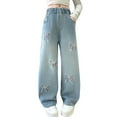 thumbnail image 1 of LNMQLPDBS Toddler Boy Jeans 4t Jeans for Teens Girls Warm Pants Wide Leg Sweat Pants Baggy Teen Girl Clothes 12-14 Years Old Clothes 10-12 Gifts, 1 of 9
