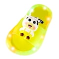 thumbnail image 1 of LNMQLPDBS Toddler Boy Sandals Summer Cartoon Decoration Open Toe Flat Hot Led Luminous Slippers for Kids Comfort Soft Sole Toddler Jelly Sandal Casual Kids Slippers Boys Yellow 2.5-3 Years, 1 of 5