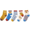 thumbnail image 1 of LNMQLPDBS Toddler Boy Socks 5 Pairs Color Block Cartoon Striped Breathable Floor Socks Baby Socks 0-6 Months Seamless Socks for Kids Unisex Baby Socks Soft Non-Slip for Babies Toddler Athletic Socks, 1 of 8