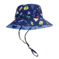 thumbnail image 1 of LNMQLPDBS Toddler Bucket Hats Pattern Print Summer Sun Protective Beach Hats with Chin Strap Baby Shade Hat Wide Brim Outdoor Camping Hat Fisherman Hat for Boys Girls Dark Blue 2-3 Years, 1 of 5