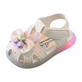 thumbnail image 1 of LNMQLPDBS Toddler First Walking Shoes Summer Outdoor Soft Flat Sole Sandals for Baby Girls with Cute Decorat Comfortable Sandals Anti-Slip Sole Toddler Shoes Lightweight Breathable Princess Shoes, 1 of 6