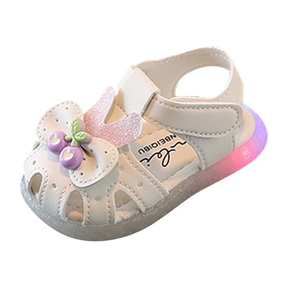 LNMQLPDBS Toddler First Walking Shoes Summer Outdoor Soft Flat Sole Sandals for Baby Girls with Cute Decorat Comfortable Sandals Anti-Slip Sole Toddler Shoes Lightweight Breathable Princess Shoes