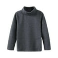 thumbnail image 1 of LNMQLPDBS Toddler Girl Boys Sweatshirt Children Unisex Solid Color Warm Tee Turtleneck Long Sleeve Soft T-Shirts Kids School Uniform Dark Gray 8-9 Years, 1 of 4