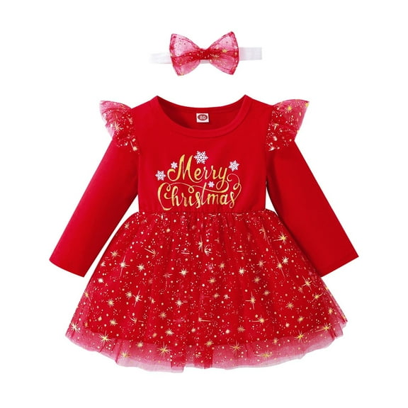 LNMQLPDBS Toddler Girl Christmas Dress 4t Red Christmas Party Dress Toddler Dress Christmas Up for 3 Year Old Girl Red Dress Thanksgiving Outfit, Red 2-3 Years