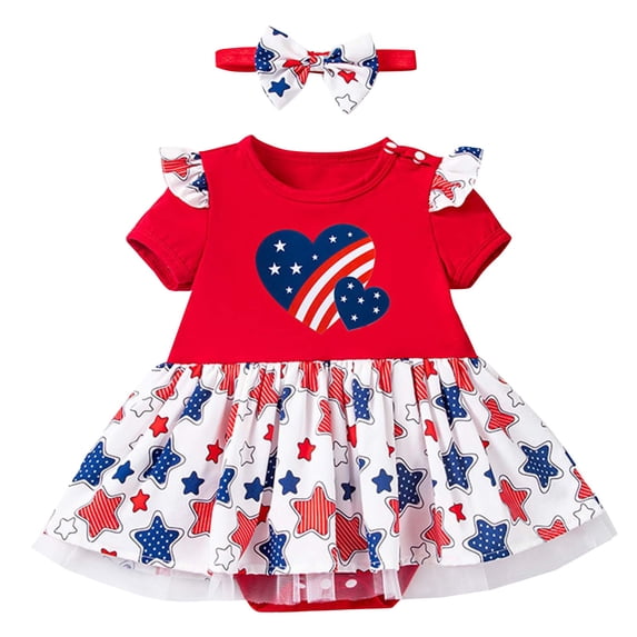 LNMQLPDBS Toddler Girl Clothes Sets Letters Printed Ribbed Ruffle Trim Short Sleeve Onesies & Floral Printed Skirt with Bow & Headband 3pcs Sets 0-3 Months Baby Girl Clothes