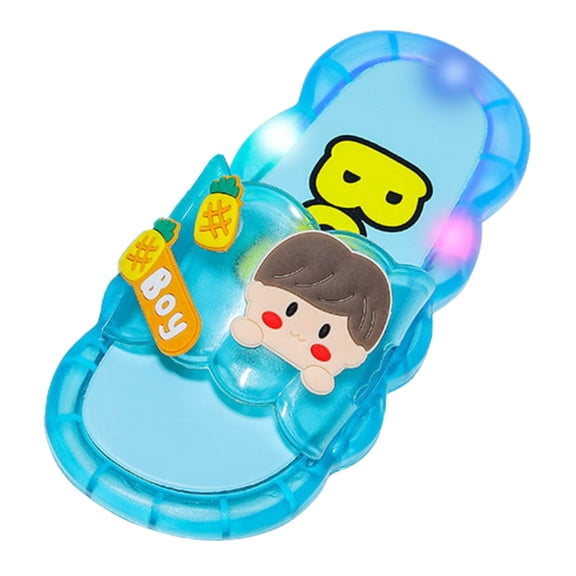 LNMQLPDBS Toddler Girl Sandals Cute Childrens Cartoon Flash Jelly Slippers Summer Soft Sole Non-Slip Open Toe Flat Sandals for Indoor and Outdoor Trendy Slippers for Kids Blue 5.5-6 Years