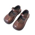 thumbnail image 1 of LNMQLPDBS Toddler Girl Shoes Girl's Adjustable Buckle Solid Color Leather Princess Shoes Flower Girl Dressy Non-Slip Flat Dress Shoes Little Girl Shoes for Communion Party and School, 1 of 7