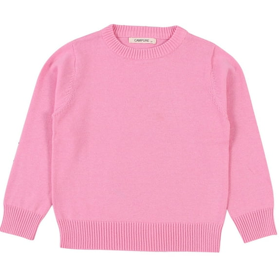 LNMQLPDBS Toddler Girl Sweater Girls Long Sleeve Shirts Ribbed Crewneck Solid Color Pullover Knit Tops 4 Year Old Girl Birthday Gifts Casual Loose Basic Layering Sweaters for Daily