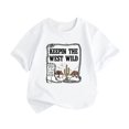 thumbnail image 1 of LNMQLPDBS Toddler Girl T Shirts Sports Short Sleeve Letters Graphic Print T-Shirts Crewneck Classic Casual Tees Kids Summer Tops for School White 4-6 Years, 1 of 6