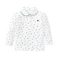 thumbnail image 1 of LNMQLPDBS Toddler Girl Tops Long Sleeved Ruffle Edge Lapel Printed T Shirt Toddler Button Down Shirt Puff Sleeve Cute Tops for Kids White 2-3 Years, 1 of 8