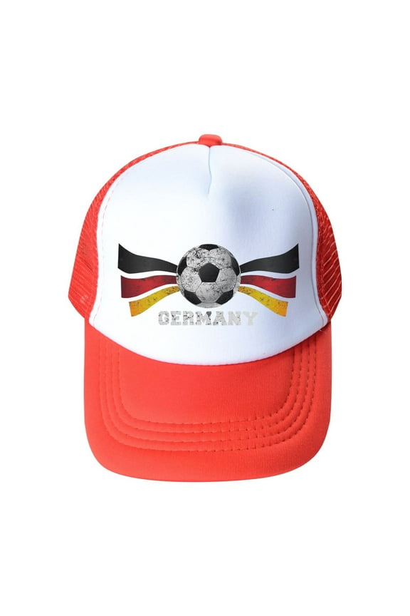 Toddler Hat Soccer Printed Color Block Summer Outdoor Sun Hat Girls Boys Baseball Hat Kids Sun Protection Trucker Caps Tourism Sport Casual School Sun Visor Hats Red One Size