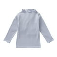 thumbnail image 1 of LNMQLPDBS Toddler Long Sleeve Shirt Girl Solid Color Ruffle Edge Stand Collar Tops Toddler Girl Soft Casual Fitted Sweatshirt Cute Blouse for School Vacation Daily Blue 5-6 Years, 1 of 3