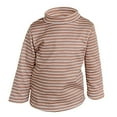 thumbnail image 1 of LNMQLPDBS Toddler Long Sleeve Shirt Girl Sprinng Autumn High Neck Striped Thickened Tops Toddler Girl Gifts Gender Neutral Baby Clothes Trendy Casual Blouse for Kids Coffee 4-5 Years, 1 of 9