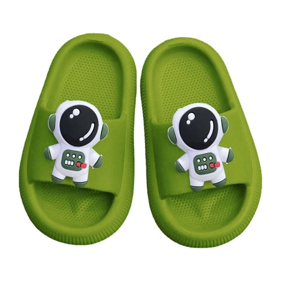 LNMQLPDBS Toddler Slippers Soft Sole Comfort Lightweight Shower Sandal Summer Cartoon Non Slip Bathroom Slipper Sandals Boys Quick Dry Water Shoes Toddler Summer Shoes Green 9-10 Years