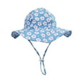 thumbnail image 1 of LNMQLPDBS Toddler Summer Beach Hats Pattern Print Sun Protection Hats Baby Girl Bucket Hat with Chin Strap Wide Brim Shade Hat for Baby Boys Kids Sun Floppy Cap for Swimming Pool﻿﻿ Light Blue S, 1 of 3