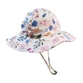 thumbnail image 1 of LNMQLPDBS Toddler Summer Beach Hats Pattern Print Sun Protection Hats Baby Girl Bucket Hat with Chin Strap Wide Brim Shade Hat for Baby Boys Kids Sun Floppy Cap for Swimming Pool﻿﻿, 1 of 9