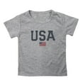 thumbnail image 1 of LNMQLPDBS Toddler T Shirts 4th of July American Usa Flag Patriotic Kids T-Shirt Short Sleeve Crewneck Summer Tops Boys' All Holidays Graphic T-Shirts Grey 6-7 Years, 1 of 2