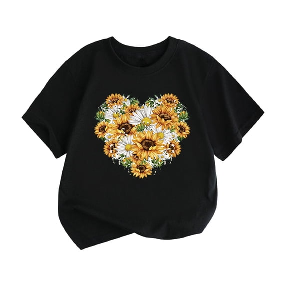LNMQLPDBS Toddler Tshirt Baby Girl T-Shirt Summer Tops Letter Graphic Print Short Sleeve Crew Neck Tee Kids Cute Shirts Baby Clothes for Girls