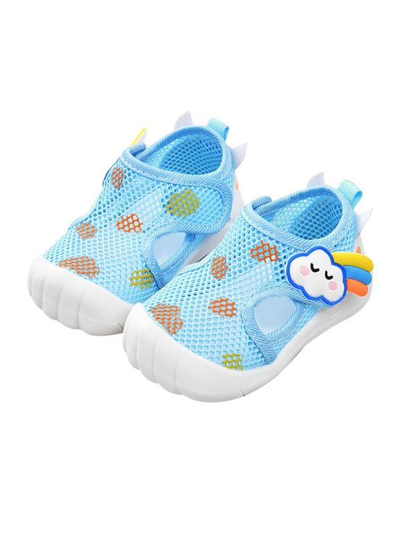 Toddler Water Shoes Baby Girls Boys Shoes Lightweight for Non Slip Sneakers with Cute Print Toddler Prewalker First Walking Sandals Closed Toe Summer Anti Kick Breathable Wear Sandals
