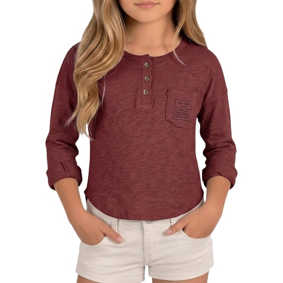 LNMQLPDBS Tops for Teens Girls Size 8 Tops Girls Dance Top Trendy Shirts Red Tshirt Girls Undershirts Size 10-12 Cute Winter Clothes, 6-7 Years