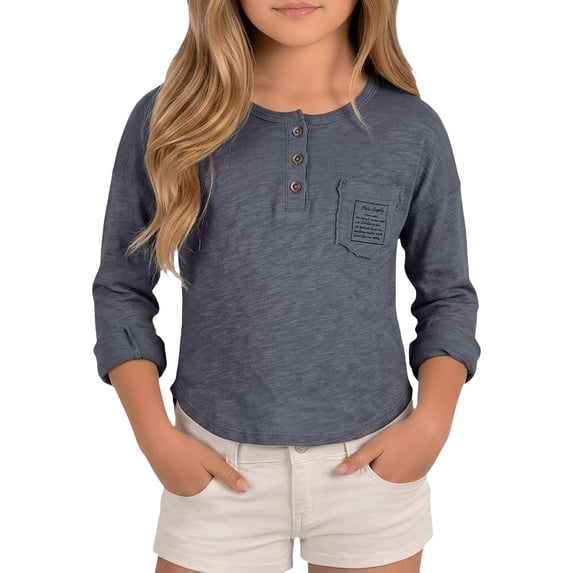 LNMQLPDBS Tops for Teens Girls Size 8 Tops Girls Dance Top Trendy Shirts Red Tshirt Girls Undershirts Size 10-12 Cute Winter Clothes, Navy 4-5 Years